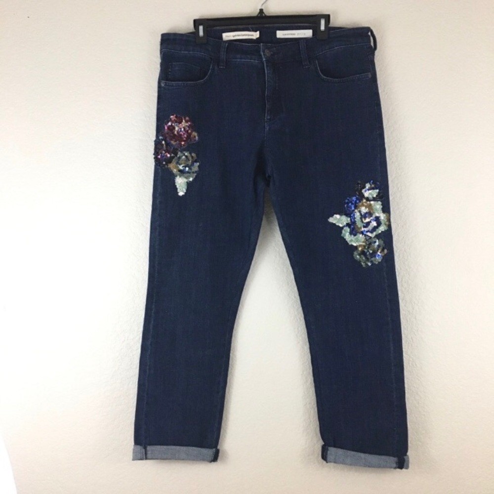 Anthropologie Pilcro & Letterpress Sequin Slim Boyfriend Jeans Size 31 - Picture 10 of 15